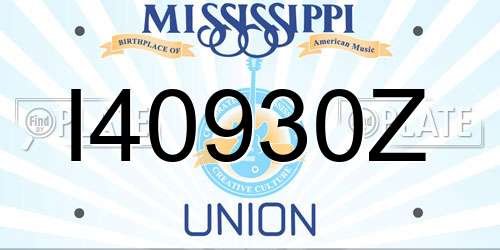 I40930Z Mississippi License Plate