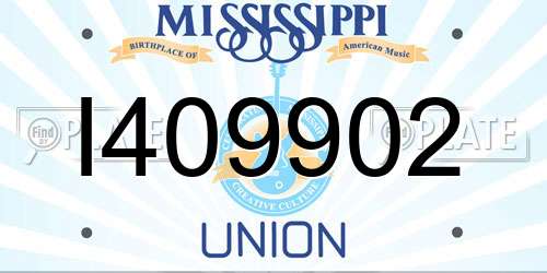 I409902 Mississippi License Plate