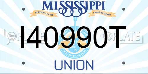 I40990T Mississippi License Plate