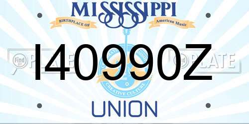 I40990Z Mississippi License Plate