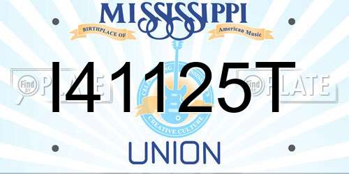 I41125T Mississippi License Plate