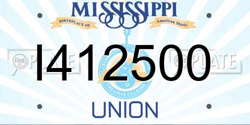 I412500 Mississippi License Plate