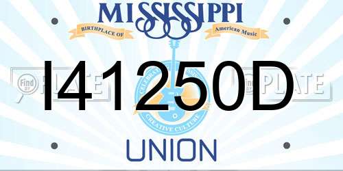 I41250D Mississippi License Plate