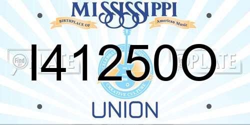 I41250O Mississippi License Plate