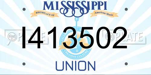 I413502 Mississippi License Plate
