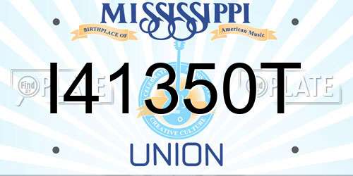 I41350T Mississippi License Plate