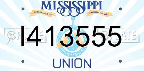 I413555 Mississippi License Plate