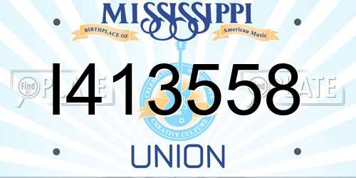 I413558 Mississippi License Plate