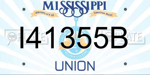 I41355B Mississippi License Plate