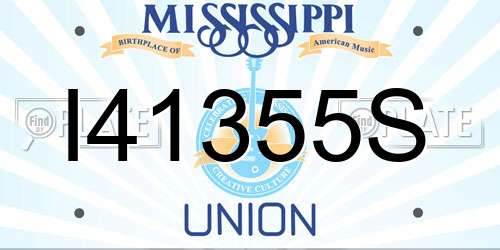 I41355S Mississippi License Plate