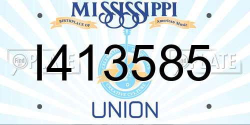 I413585 Mississippi License Plate