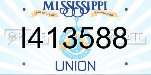 I413588 Mississippi License Plate