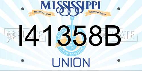 I41358B Mississippi License Plate