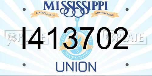 I413702 Mississippi License Plate