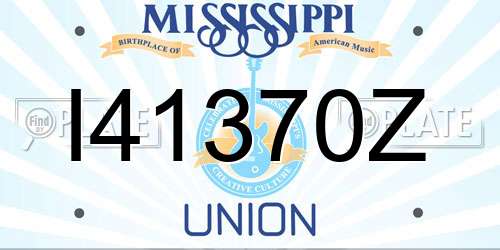 I41370Z Mississippi License Plate