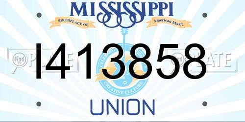 I413858 Mississippi License Plate
