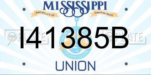 I41385B Mississippi License Plate
