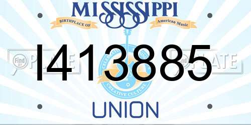 I413885 Mississippi License Plate