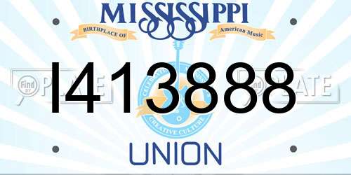 I413888 Mississippi License Plate