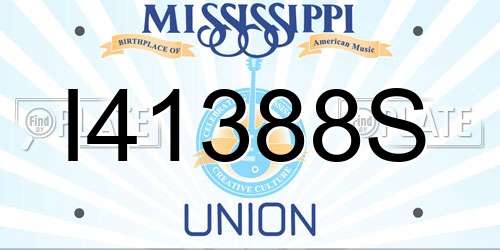 I41388S Mississippi License Plate