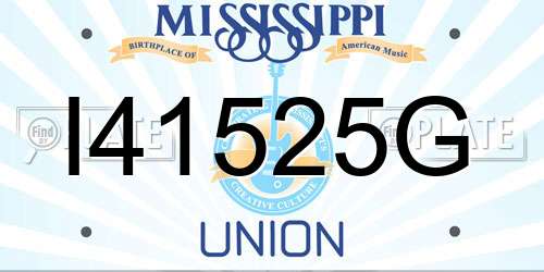I41525G Mississippi License Plate