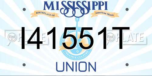 I41551T Mississippi License Plate