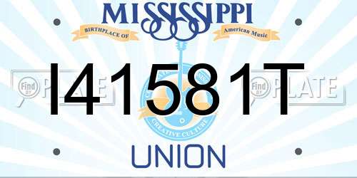I41581T Mississippi License Plate