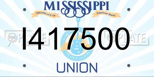 I417500 Mississippi License Plate