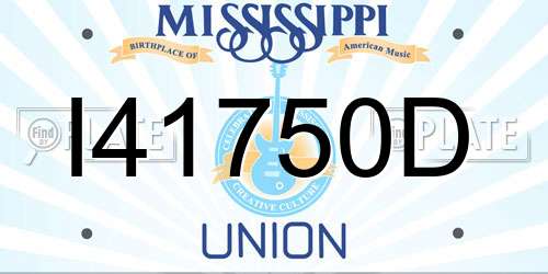 I41750D Mississippi License Plate
