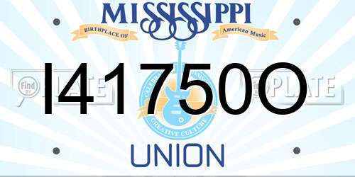 I41750O Mississippi License Plate