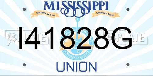I41828G Mississippi License Plate