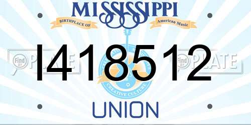 I418512 Mississippi License Plate