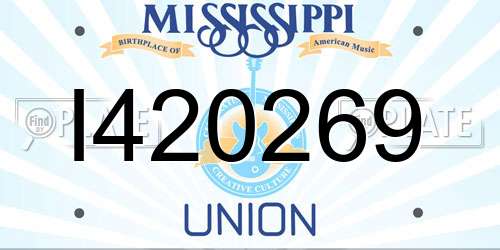 I420269 Mississippi License Plate