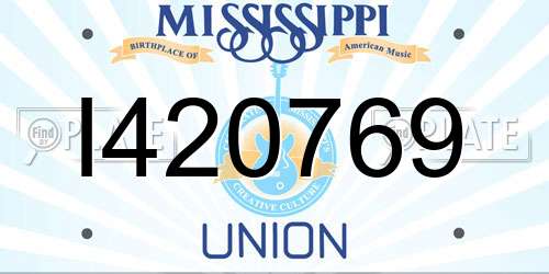 I420769 Mississippi License Plate