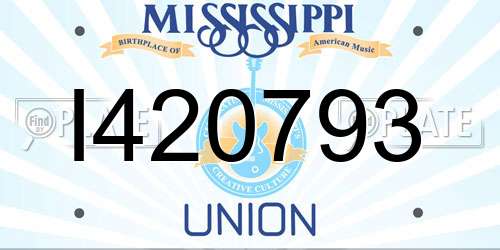 I420793 Mississippi License Plate