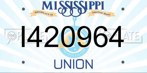 I420964 Mississippi License Plate