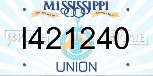 I421240 Mississippi License Plate