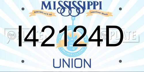 I42124D Mississippi License Plate