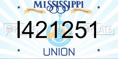 I421251 Mississippi License Plate