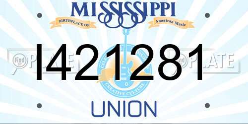 I421281 Mississippi License Plate