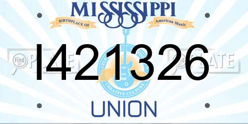 I421326 Mississippi License Plate