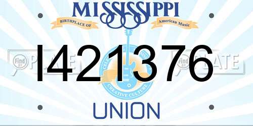 I421376 Mississippi License Plate