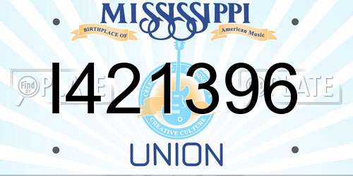 I421396 Mississippi License Plate