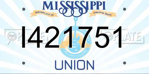 I421751 Mississippi License Plate