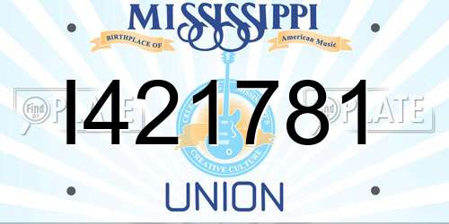 I421781 Mississippi License Plate