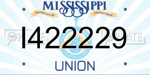 I422229 Mississippi License Plate