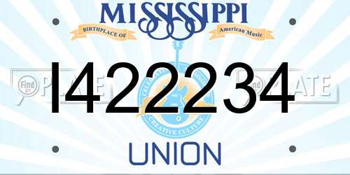 I422234 Mississippi License Plate