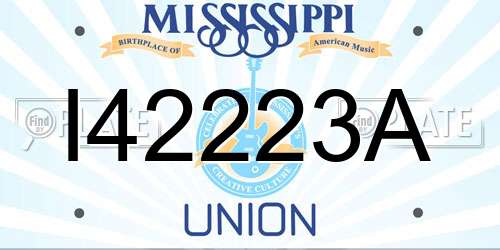 I42223A Mississippi License Plate