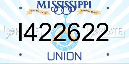 I422622 Mississippi License Plate
