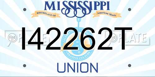I42262T Mississippi License Plate
